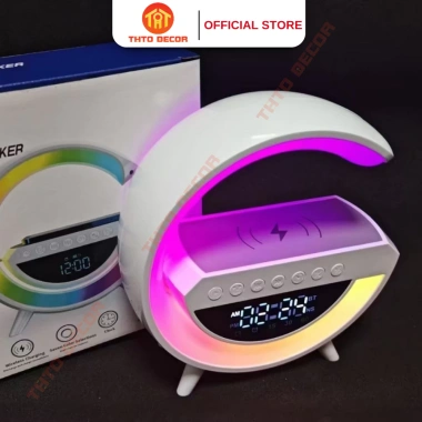 Loa Bluetooth G THTO Sạc không dây Đồng hồ báo thức Đèn ngủ LED RGB Decor 189k 8 Loa Bluetooth G THTO Sạc không dây Đồng hồ báo thức Đèn ngủ LED RGB Decor 189k 8