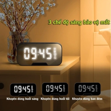 Loa Bluetooth G5 Mini Đèn LED Đặt Bàn - Đồng Hồ Báo Thức, FM Đa Năng, Trang Trí Văn Phòng, Giá 45.000₫ 2