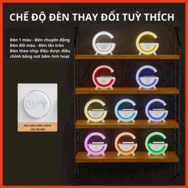 Loa Bluetooth G63 - Bluetooth mạnh mẽ, âm nhạc sống động, sạc không dây, đồng hồ & đèn ngủ, giảm giá 90.000₫