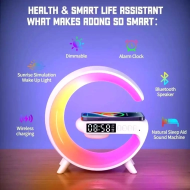 Loa Bluetooth G63 không dây 5.3, sạc không dây, đèn LED di động, đồng hồ báo thức - giảm còn 89.999 VND