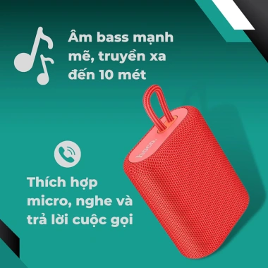 Loa Bluetooth Hoco BS47 - TWS 2 loa, hỗ trợ thẻ nhớ TF, dây treo, chỉ 190.000₫