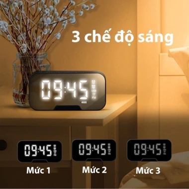Loa Bluetooth HSON đa chức năng – Đồng hồ LED, nghe nhạc, báo thức, màn hình gương – 127.200₫ 5