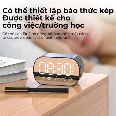 Loa Bluetooth HSON đa chức năng – Đồng hồ LED, nghe nhạc, báo thức, màn hình gương – 127.200₫ 7