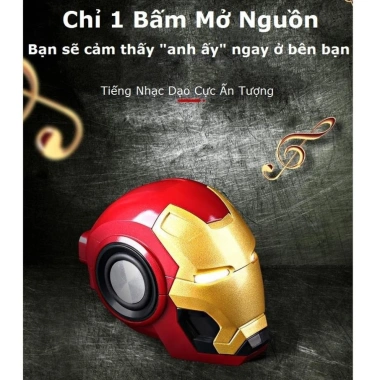 Loa Bluetooth Iron Man âm chuẩn bass mạnh, đèn LED, hỗ trợ USB thẻ nhớ - 45.000đ