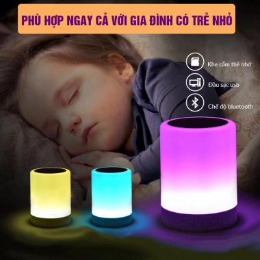 Loa Bluetooth Không Dây 2in1 Đèn Ngủ LED Đổi Màu Theo Nhạc - 70,000 VND