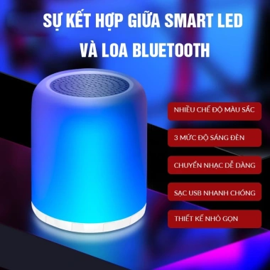 Loa Bluetooth Không Dây 2in1 Đèn Ngủ LED Đổi Màu Theo Nhạc - 70,000 VND