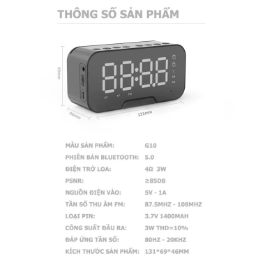Loa Bluetooth không dây S P Q5/G10 – Nghe nhạc, đồng hồ báo thức, giảm còn 151.900 VND 6