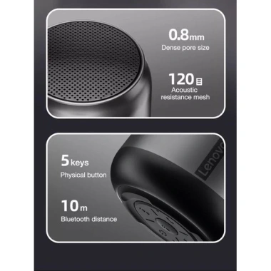 Loa Bluetooth Lenovo K3 5.0, âm thanh vòm 360, pin 1.200mAh - Giá chỉ 146.200đ