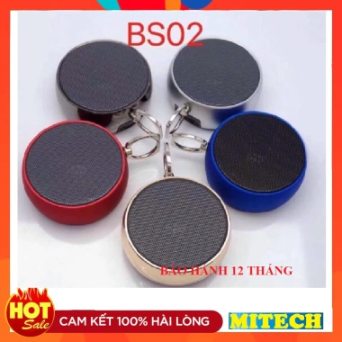 Loa Bluetooth Mini BS02 Kim Loại – Móc Treo Tiện Lợi, Khe Thẻ Nhớ, Cổng 3.5 Mitechstore