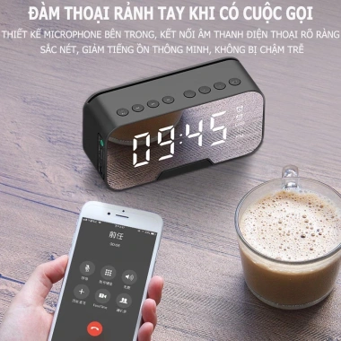 Loa Bluetooth Mini G5 Đa Chức Năng Đồng Hồ, Báo Thức, FM, LED Tráng Gương, 45.000₫