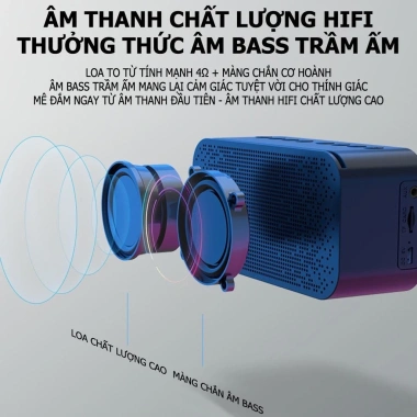 Loa Bluetooth Mini G5 Đa Chức Năng Đồng Hồ, Báo Thức, FM, LED Tráng Gương, 45.000₫
