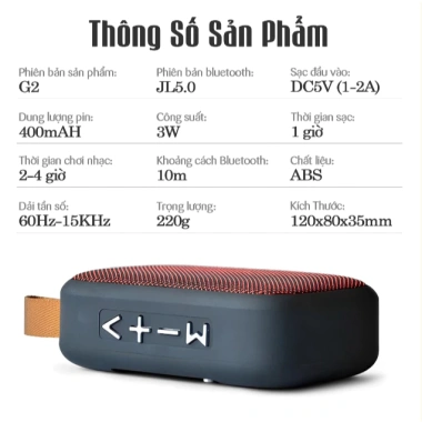 Loa Bluetooth mini không dây bọc vải âm thanh hay bảo hành 12 tháng 42.216 VND