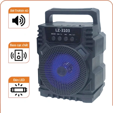 Loa Bluetooth Mini LZ3.103 Không Dây - Đèn LED Sáng, Pin 4h, Giá 129k Giảm Giá