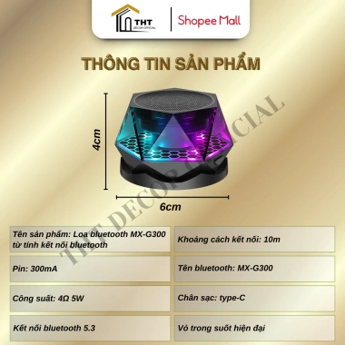 Loa Bluetooth Mini MX G300 THT Không Dây Nam Châm Di Động Đỡ Điện Thoại 109.000đ 2
