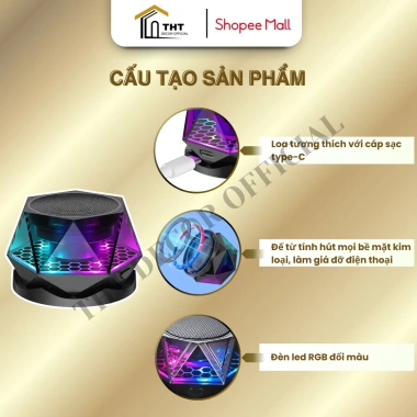 Loa Bluetooth Mini MX G300 THT Không Dây Nam Châm Di Động Đỡ Điện Thoại 109.000đ 6