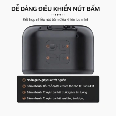 Loa Bluetooth Mini PKD4 Bass Mạnh, Pin Lâu, Hỗ Trợ Thẻ Nhớ, USB và Kết Nối Dây PC 4