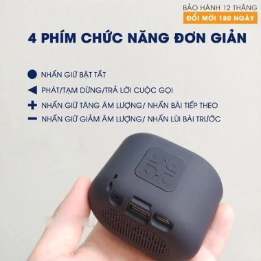 Loa Bluetooth Mini PKD4 Bass Mạnh, Pin Lâu, Hỗ Trợ Thẻ Nhớ, USB và Kết Nối Dây PC 7