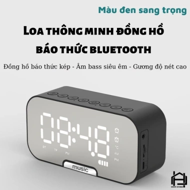 Loa Bluetooth Q5 Cao Cấp – HSON nghe nhạc, đồng hồ, báo thức, FM, đèn LED – Giá ưu đãi 189.000₫