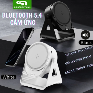 Loa Bluetooth ZJ-08 cảm ứng tự động không dây, giá đỡ xoay 360°, đèn RGB, âm thanh to rõ – chỉ 159.000₫