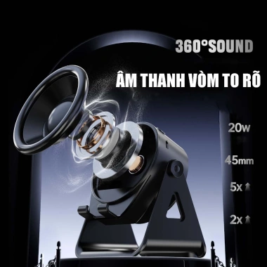 Loa Bluetooth ZJ-08 cảm ứng tự động không dây, giá đỡ xoay 360°, đèn RGB, âm thanh to rõ – chỉ 159.000₫