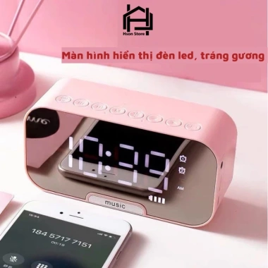 Loa đồng hồ đa chức năng HSON Bluetooth mini, báo thức, FM, LED tráng gương – 189.000đ