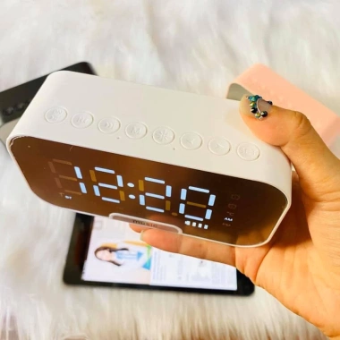 Loa đồng hồ đa chức năng HSON Bluetooth mini, báo thức, FM, LED tráng gương – 189.000đ