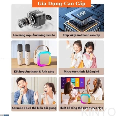 Loa karaoke mini cho bé – Bluetooth, 2 mic không dây, karaoke luxni, giá chỉ 99.750₫ 8
