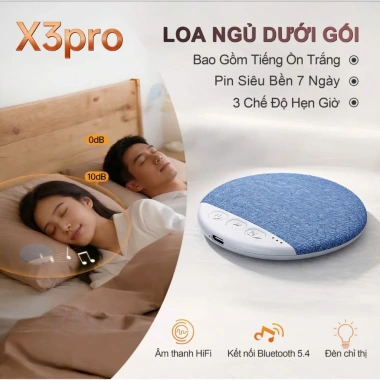 Loa Ngủ Bluetooth X3 PRO Siêu Mỏng - Âm Thanh HiFi, Hẹn Giờ 30-60-90 Phút, Kết Nối Dễ Dàng, Giá chỉ 118k 2