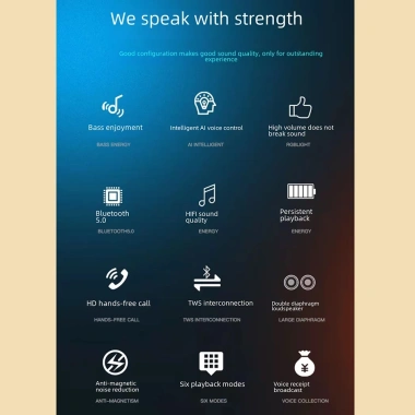 Loa Siêu Trầm Bluetooth 5.0 AI Thông Minh, Âm Thanh Vượt Trội - Giá 229.500₫