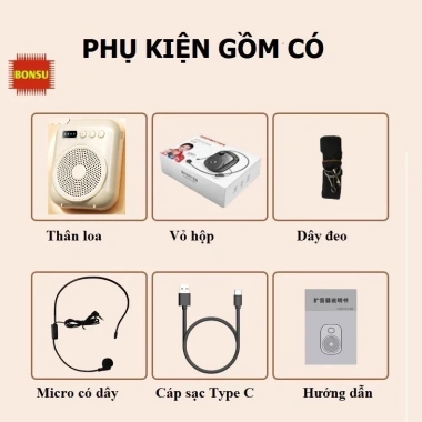 Loa trợ giảng S27 dây Bluetooth, âm thanh Hi‑Fi chất lượng cao, chỉ 260.000 VND