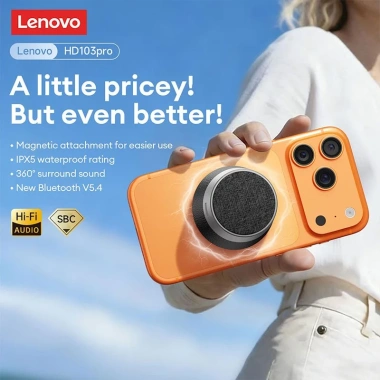 Loa từ tính Lenovo HD103Pro TWS Bluetooth 5.4 Hi-Fi Stereo IPX5, giá đỡ điện thoại, chống nước 296.100 VND