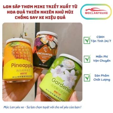 Lon sáp thơm Mini Triết chiết từ hoa quả thiên nhiên - Khử mùi, chống say xe hiệu quả Mộc Lan Yêu Xe - Giá 82.000đ