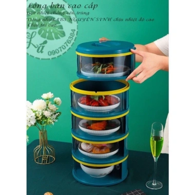 Lồng bàn 5 tầng đa năng - Hộp đựng thức ăn giữ nhiệt, chống bụi, chống côn trùng 24/7, tiện dụng 4