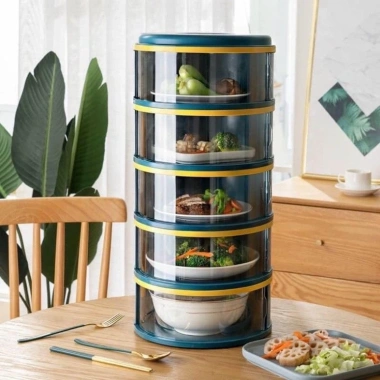 Lồng bàn 5 tầng đa năng - Hộp đựng thức ăn giữ nhiệt, chống bụi, chống côn trùng 24/7, tiện dụng 8