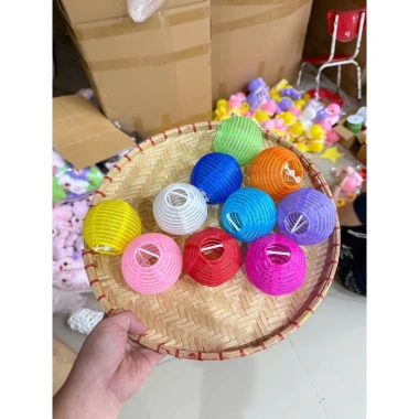 Lồng đèn mini 7.5cm đủ màu vải lụa chống nước - Trang trí Tết, Trung Thu, cafe, 100k
