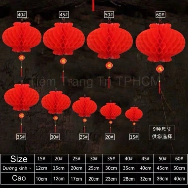 Lồng đèn tổ ong combo sỉ HOÀ TỐC HCM - Trang trí Tết 2.026, 100+10, giá 66.100₫ 5
