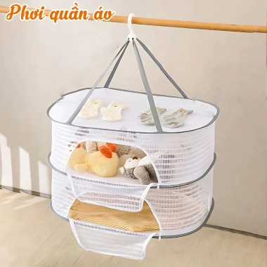 Lồng phơi sấy thực phẩm, rau củ - Giỏ phơi quần áo chống bụi, còn 68.000 VND 5
