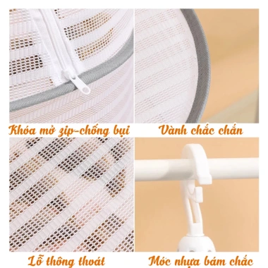 Lồng phơi sấy thực phẩm, rau củ - Giỏ phơi quần áo chống bụi, còn 68.000 VND 6