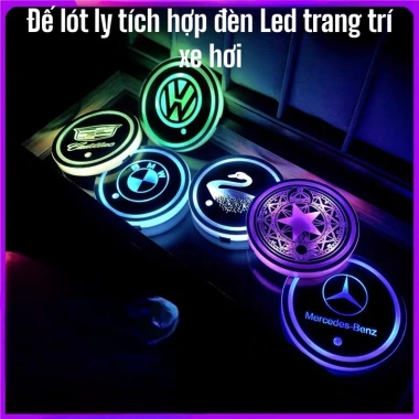 Lót Cốc Nước Ô Tô LED RGB, Cảm Biến Rung, Chống Trượt, Cổng USB - Khải Huy Scar Lót Cốc Nước Ô Tô LED RGB, Cảm Biến Rung, Chống Trượt, Cổng USB - Khải Huy Scar