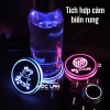 Lót Cốc Nước Ô Tô LED RGB, Cảm Biến Rung, Chống Trượt, Cổng USB - Khải Huy Scar 4
