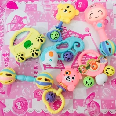 Lục lạc Babysun 7 Món cho Bé sơ sinh 0-6 tháng - Xúc xắc phát triển giác quan, vận động tinh, giảm giá 20k 9