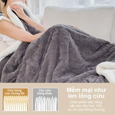 LUMOO Chăn lông cừu 1m8×2m - Chăn văn phòng làm ấm nhanh mùa đông, 169.000₫ 5