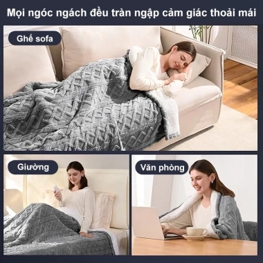 LUMOO Chăn lông cừu 1m8×2m - Chăn văn phòng làm ấm nhanh mùa đông, 169.000₫ 7