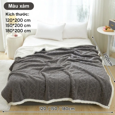 LUMOO Chăn lông cừu 1m8×2m - Chăn văn phòng làm ấm nhanh mùa đông, 169.000₫ 9