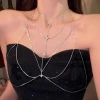 LUNANOV Bust Chain kim cương giả Multi-Layer Silver Body Chain - Phụ kiện bikini gợi cảm, giảm còn 63.910đ 5