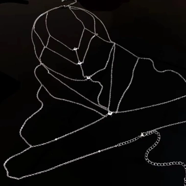 LUNANOV Bust Chain kim cương giả Multi-Layer Silver Body Chain - Phụ kiện bikini gợi cảm, giảm còn 63.910đ