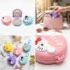 Lược xếp gọn mini 2in1 có gương và móc treo khóa balo, tiện lợi du lịch 6