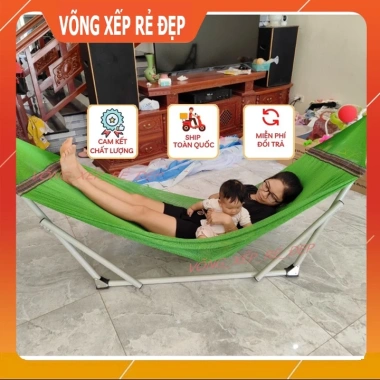 Lưới võng xếp cán thép siêu bền dày đẹp Size người lớn giá chỉ 69.000₫ 2