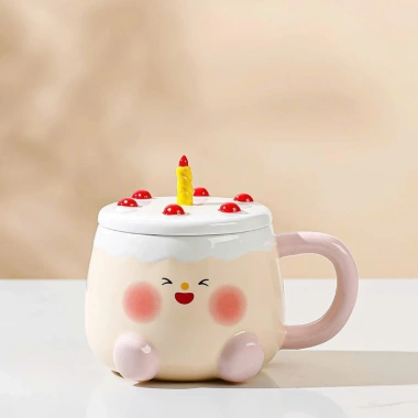 Ly cốc sứ 400ml dễ thương không kèm muỗng - Quà tặng sinh nhật gốm, giảm giá 112.000 10