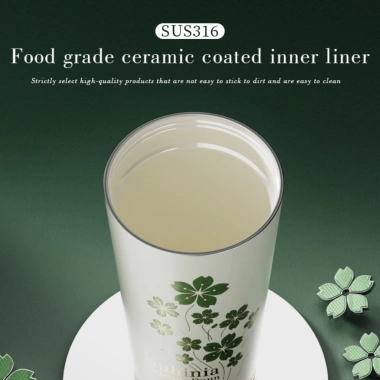 Ly giữ nhiệt 520ml Inox 316 phủ gốm ceramic + lõi lọc trà, ống hút Big Car - Giá chỉ 200k